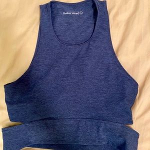 Outdoor Voices Slashback crop top in Navy